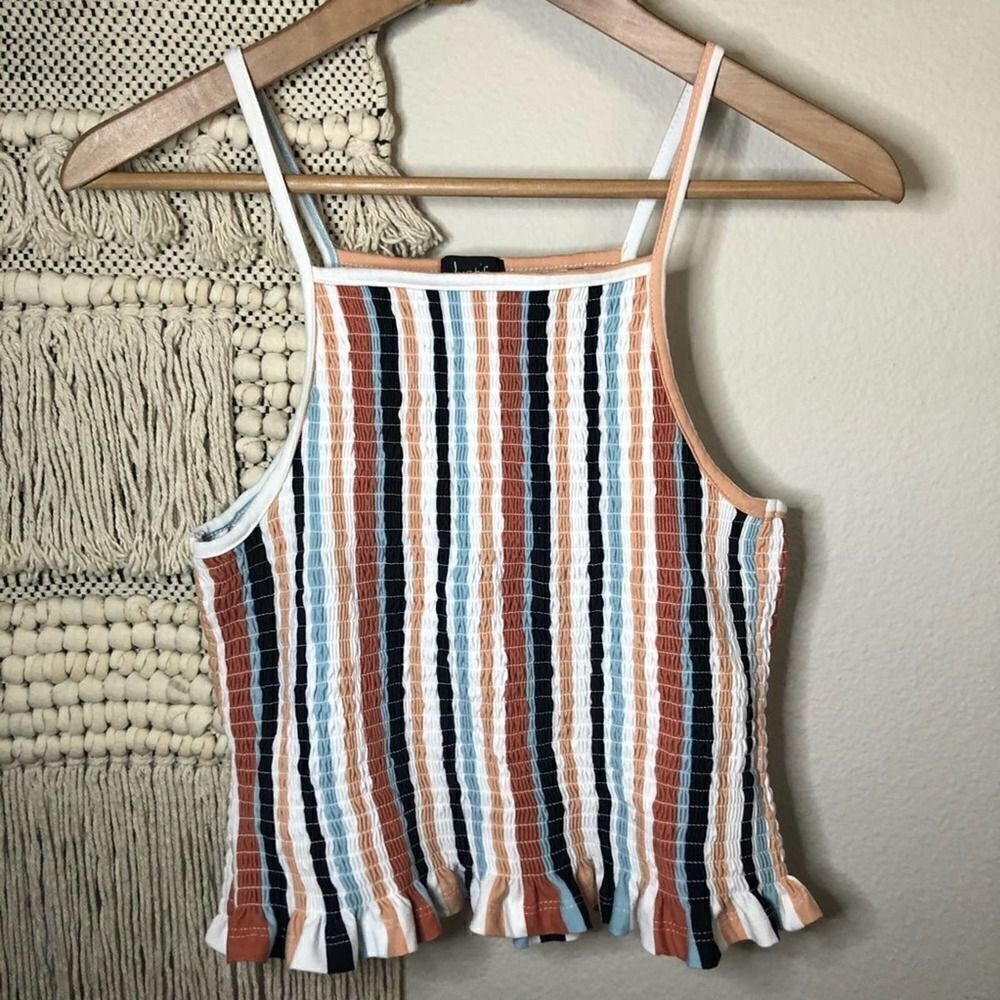 Justify Smocked Striped Top M
